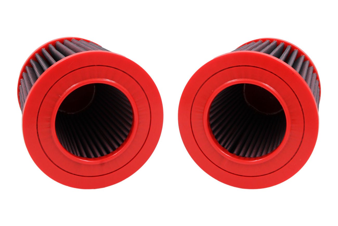 Bottom view of BMC Air Filter FB01022 reusable cotton filters for McLaren twin-turbo V8 models