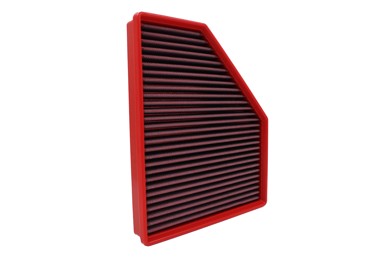 BMC FB01054 red cotton replacement panel air filter, upright face view