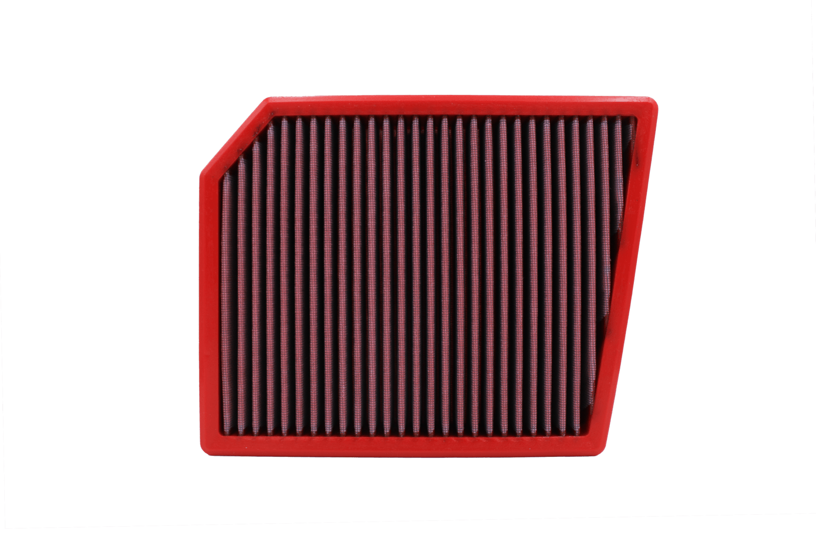 BMC FB01091 red cotton replacement panel air filter, upright face view