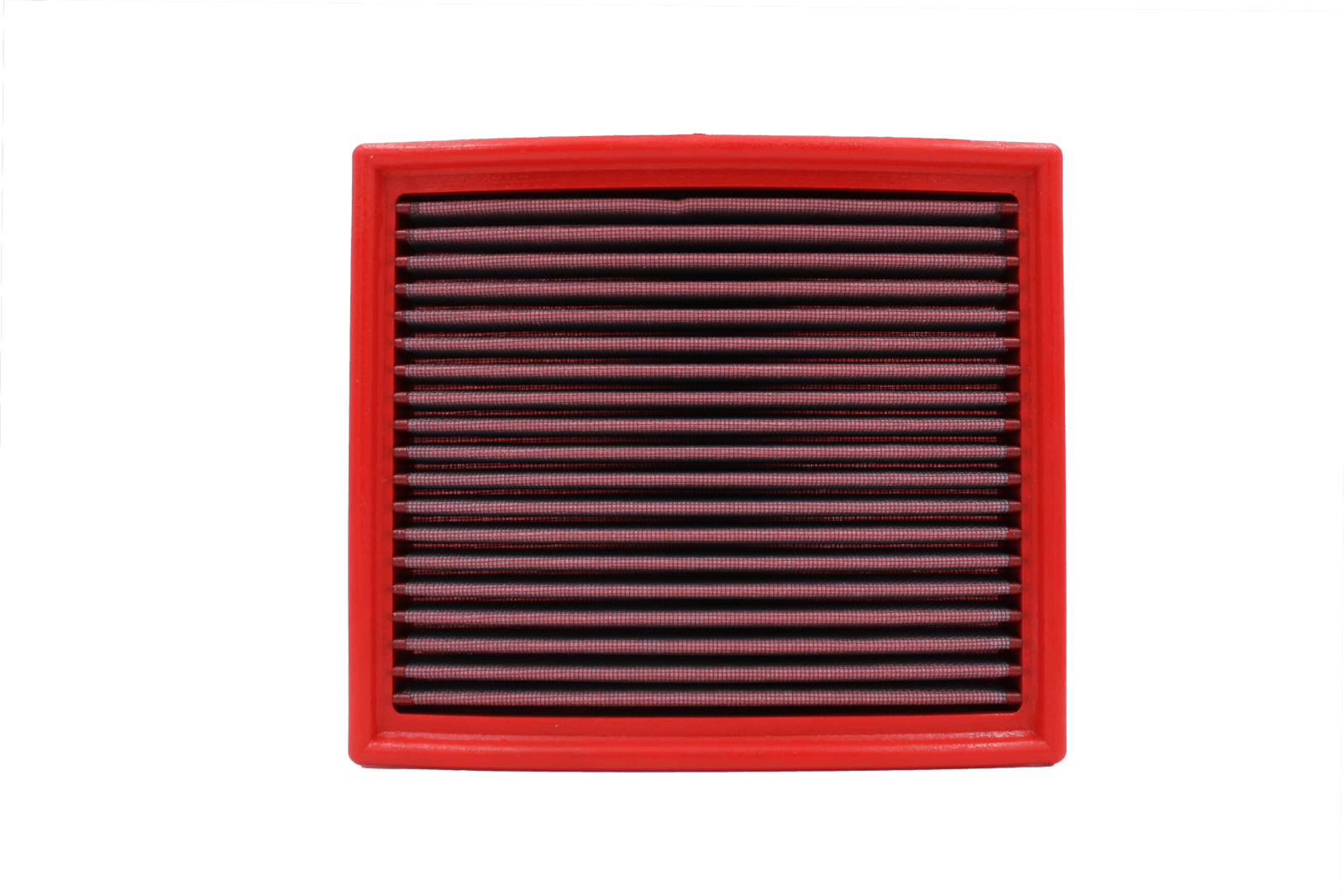 BMC FB145/01 red cotton replacement panel air filter, face-on view