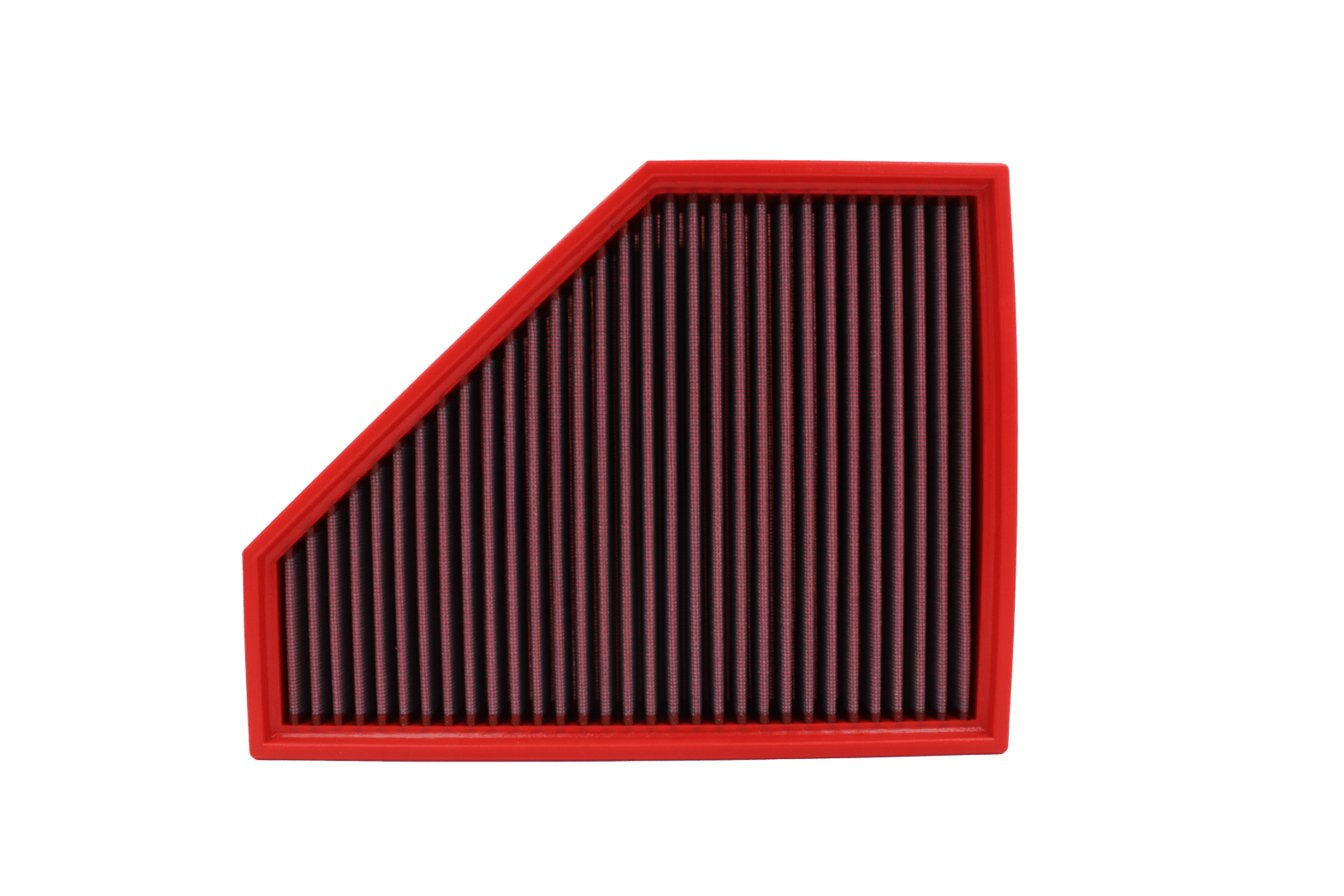 BMC FB479/20 red cotton replacement panel air filter, upright face view