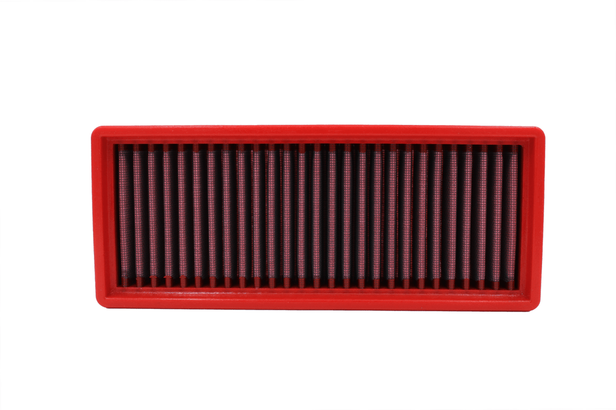 BMC FB535/20 red cotton replacement panel air filter, face-on view