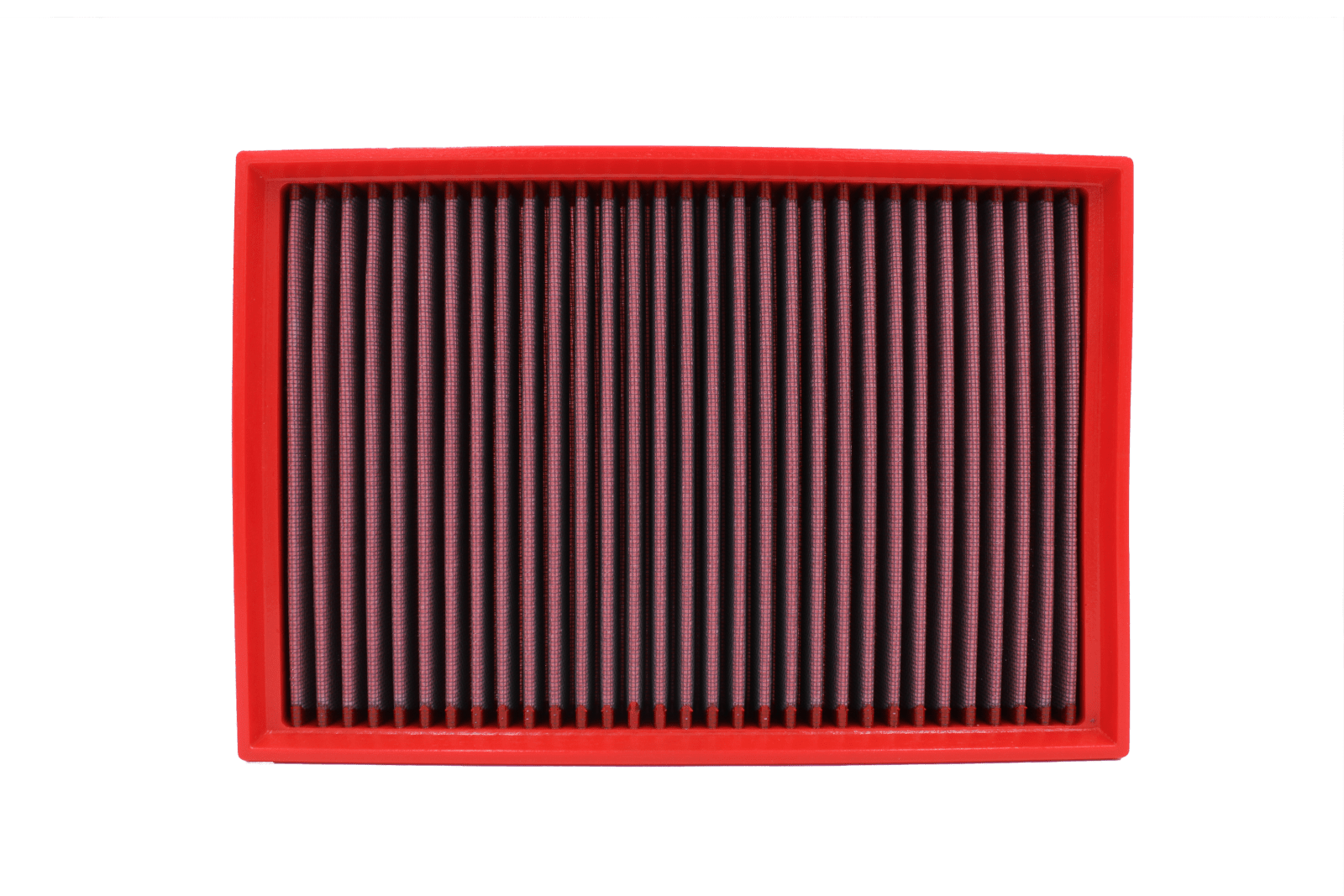BMC FB870/20 red cotton replacement panel air filter, face-on view