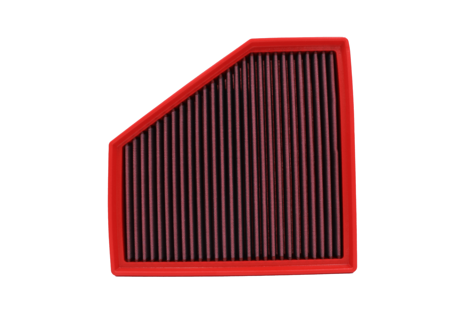 BMC FB928/20 red cotton replacement panel air filter, upright face view