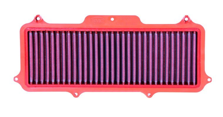 BMC FM01032RACE Race motorcycle air filter – low front-edge view