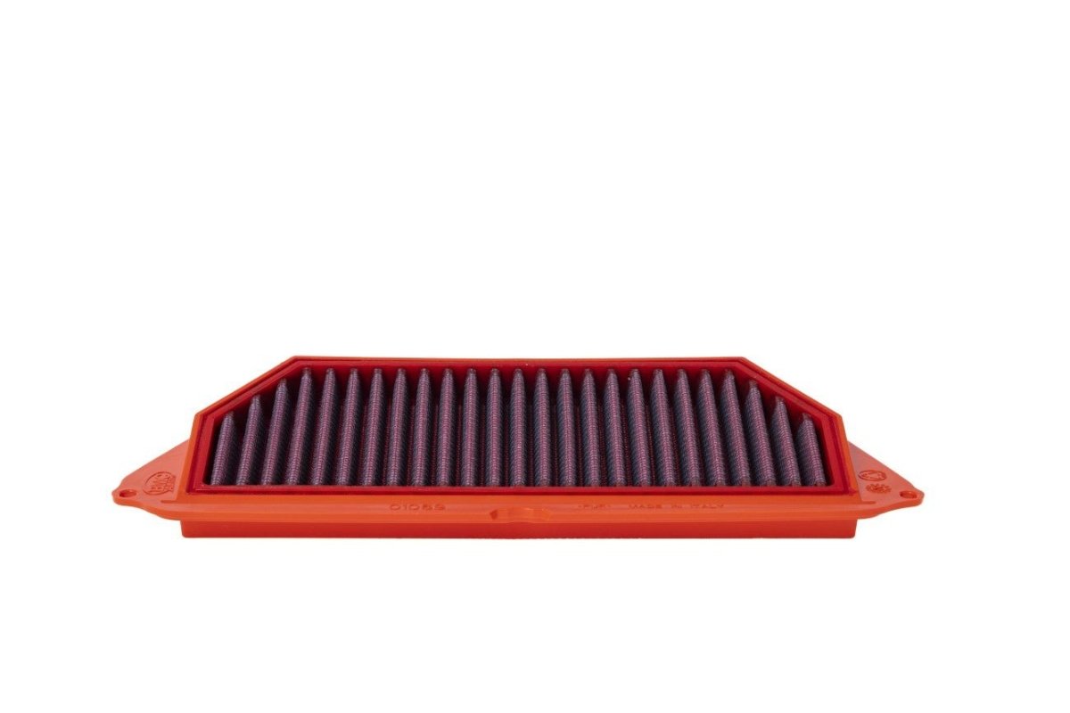 BMC FM01069 washable motorcycle air filter – low front-edge view