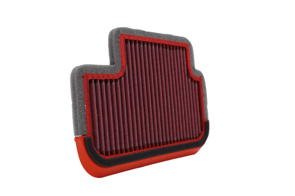 BMC FM01093 washable motorcycle air filter – low front-edge view
