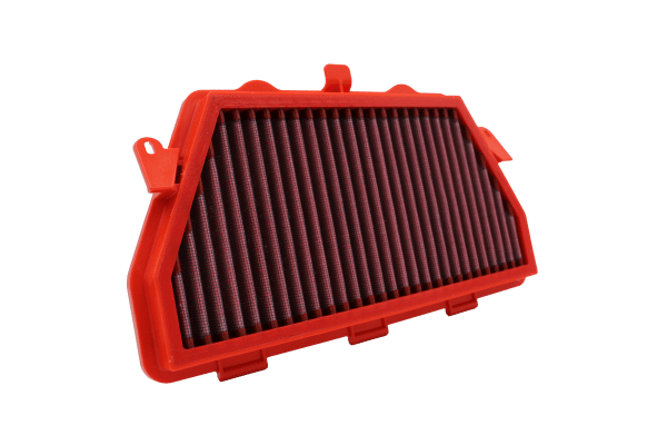 BMC FM527/04 washable motorcycle air filter – low front-edge view