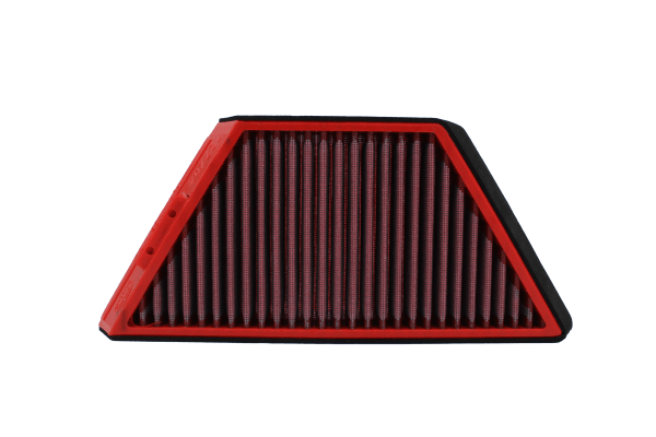 BMC FM727/04 washable motorcycle air filter – low front-edge view