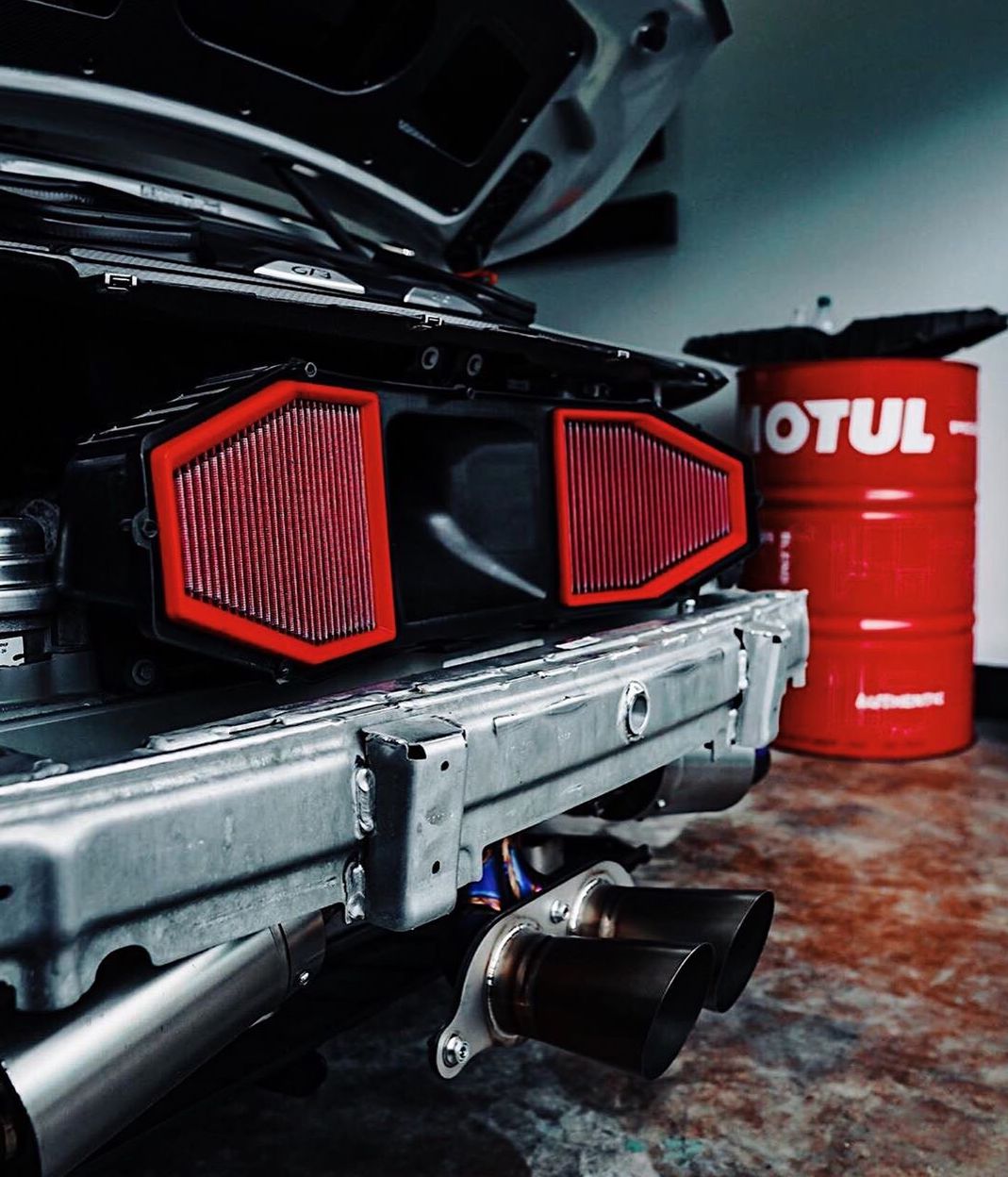 BMC Air Filters Installed In Porsche Side View