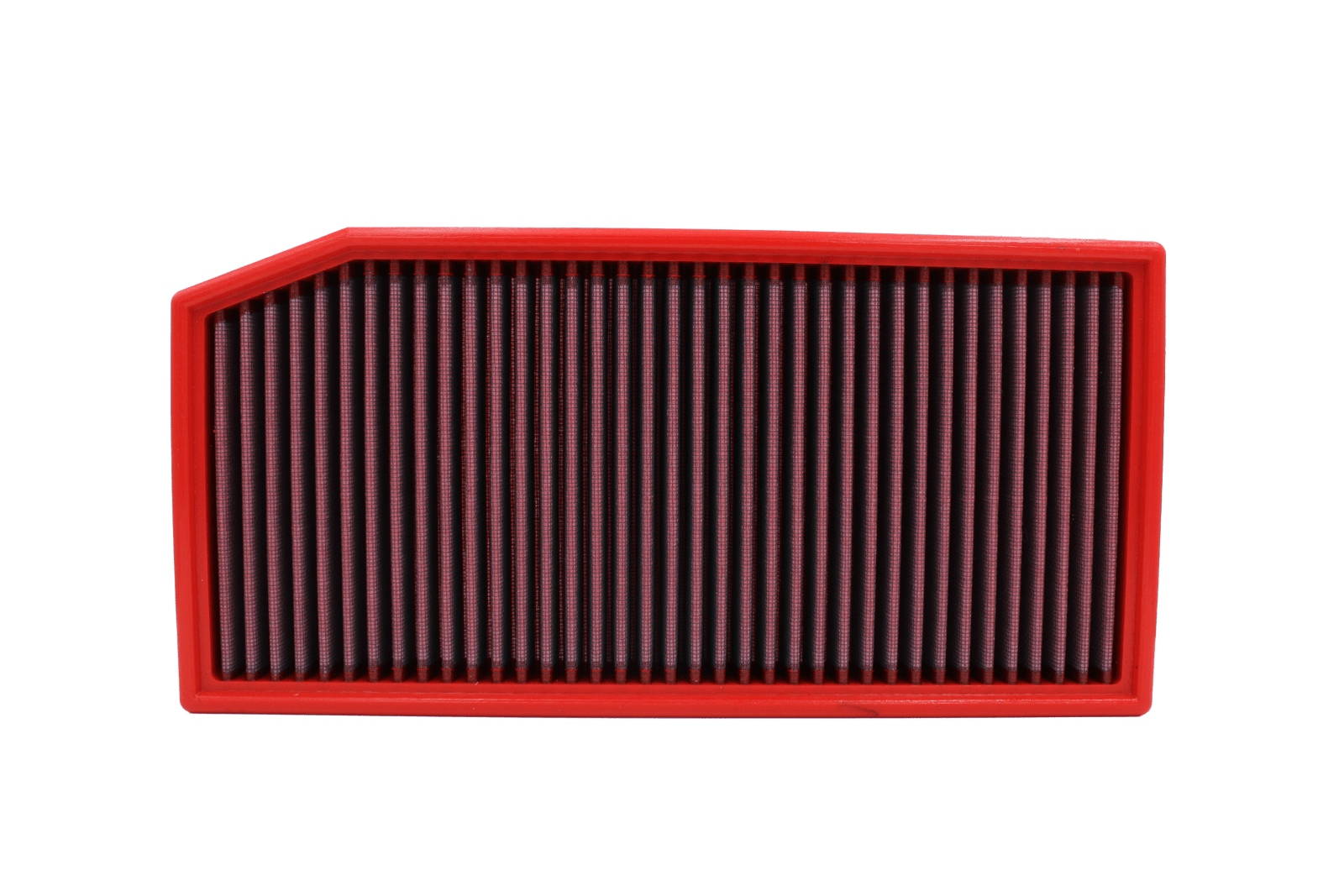 BMC FB01028 red cotton replacement panel air filter, face-on view