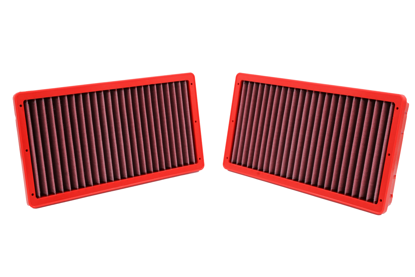 BMC FB01174 red cotton replacement panel air filter, upright face view