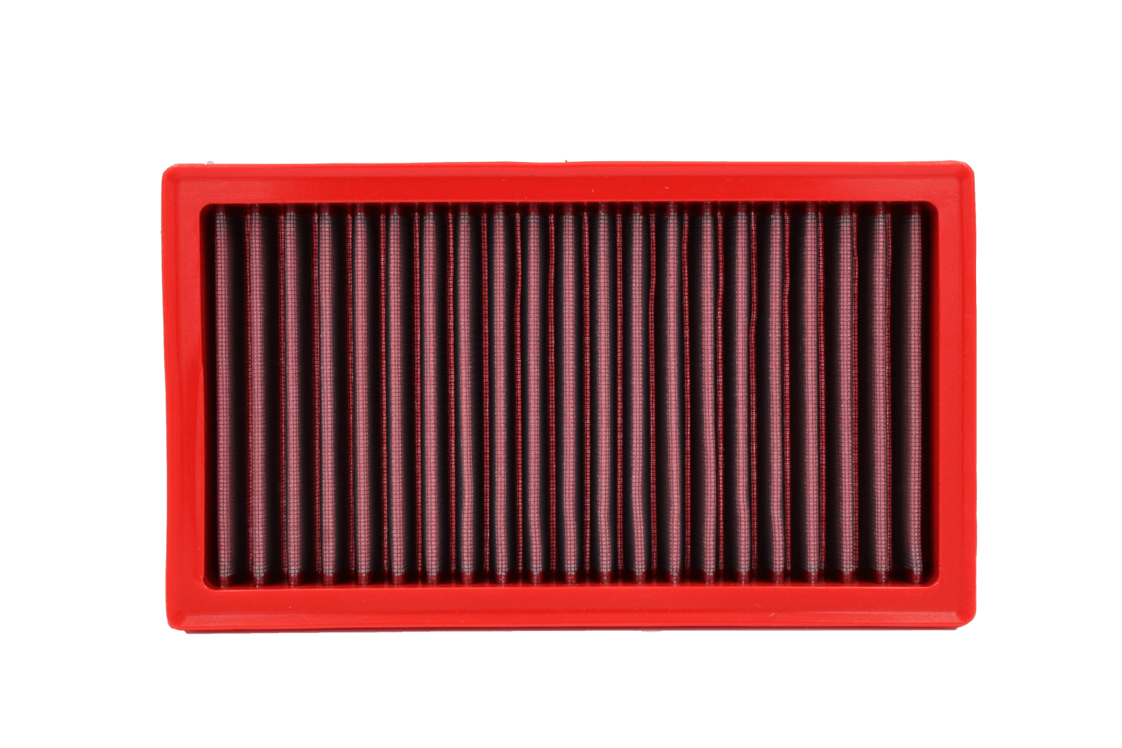 BMC FB01176 red cotton replacement panel air filter, face-on view