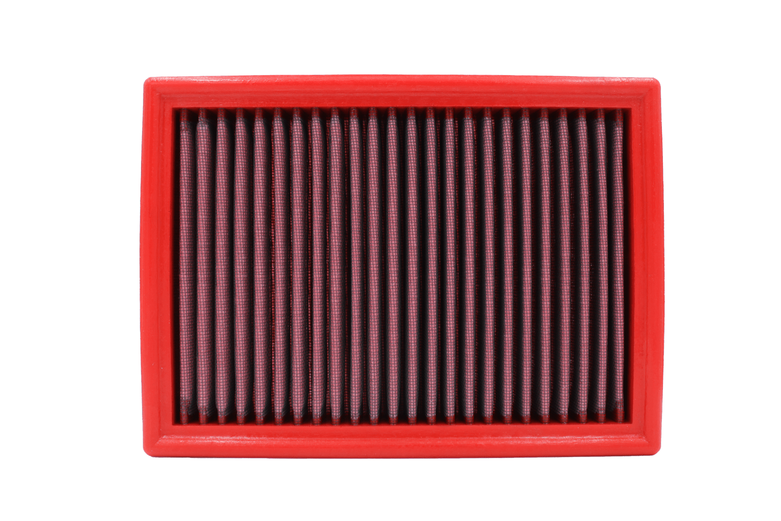 BMC FB132/01 red cotton replacement panel air filter, face-on view