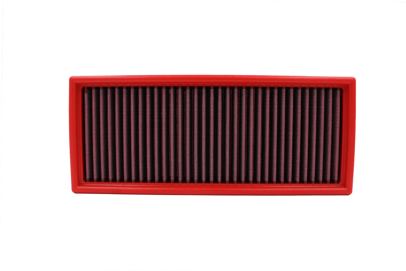 BMC FB224/01 red cotton replacement panel air filter, face-on view