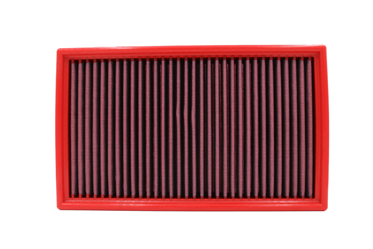 BMC FB271/01 red cotton replacement panel air filter, face-on view