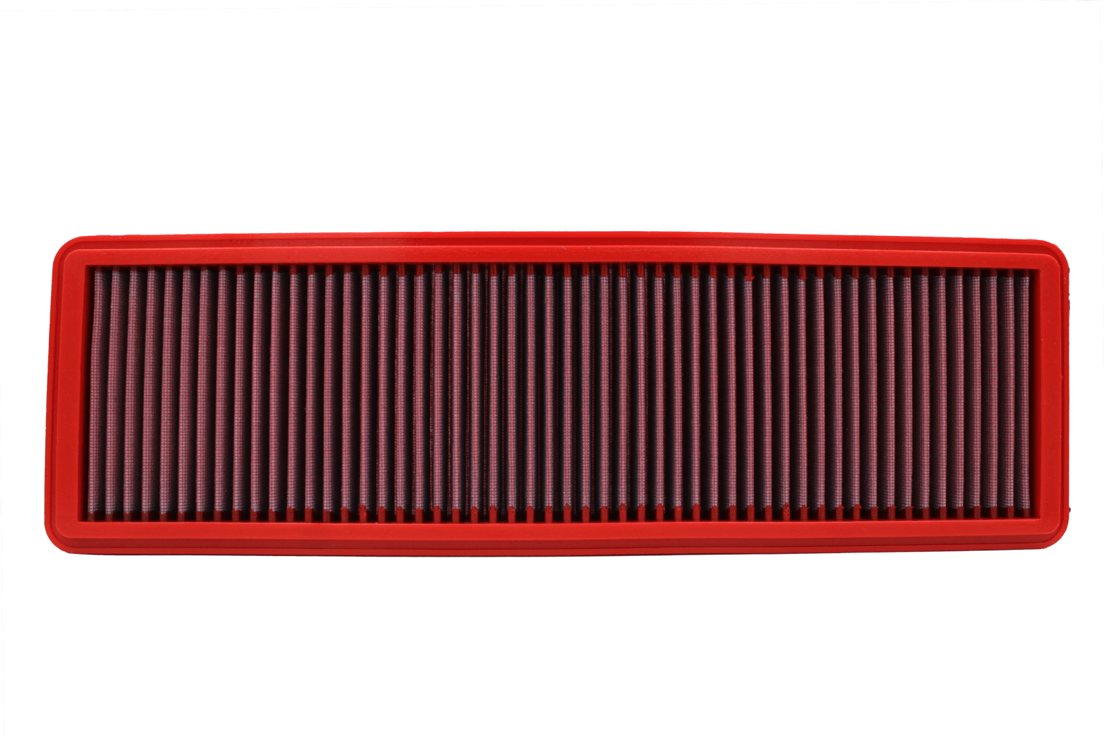 BMC FB442/08 red cotton replacement panel air filter, face-on view