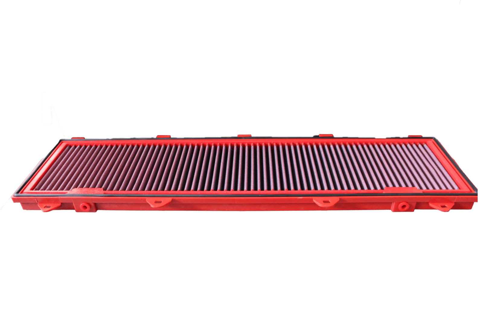 BMC FB473/04 red cotton replacement panel air filter, two-filter face-on view