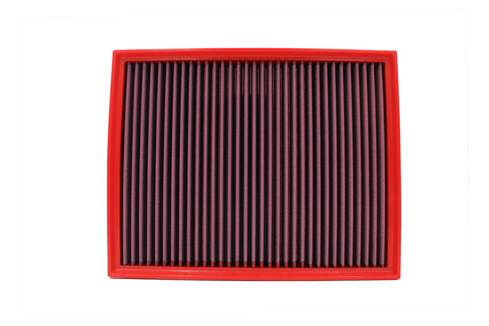 BMC FB584/20 red cotton replacement panel air filter, face-on view