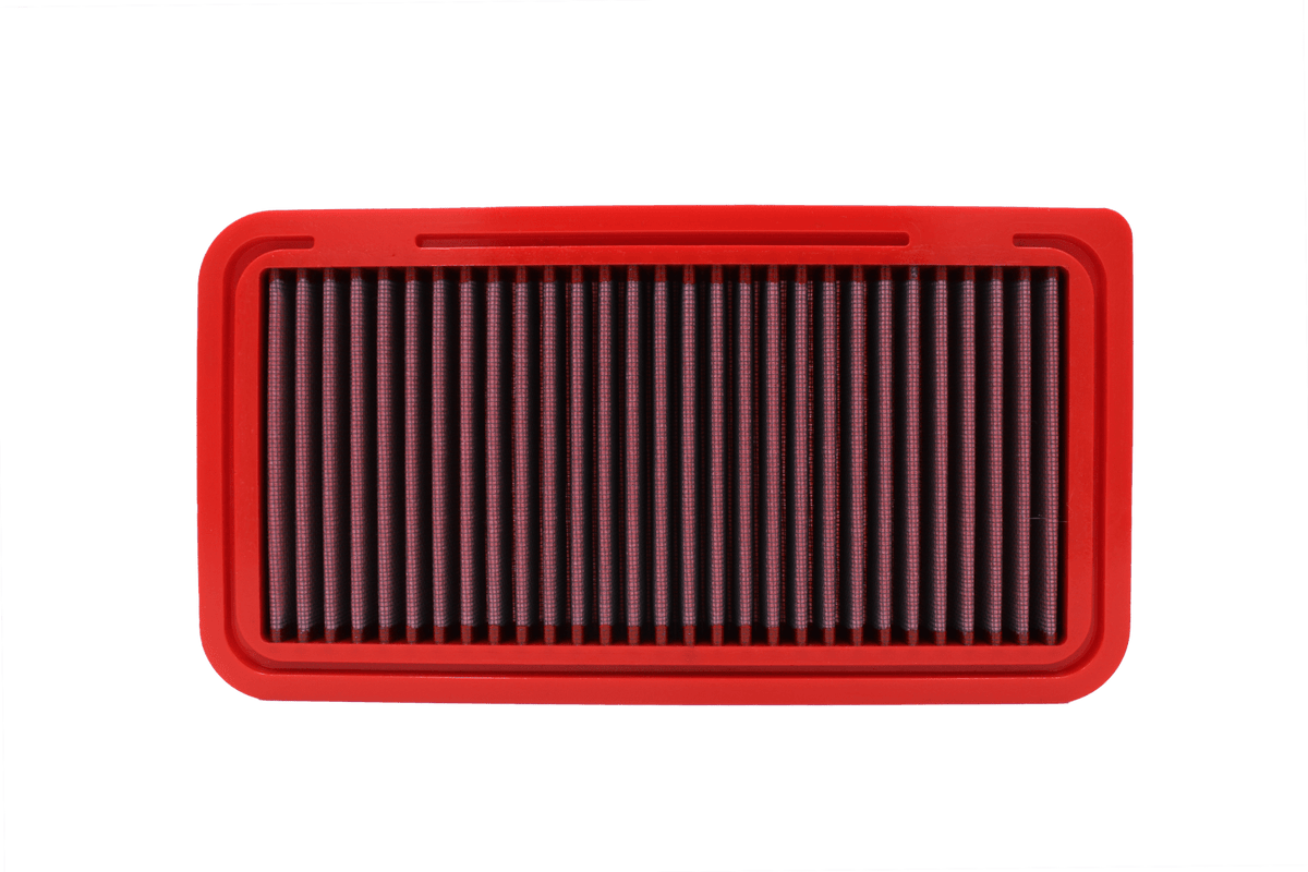 BMC FB689/01 red cotton replacement panel air filter, face-on view