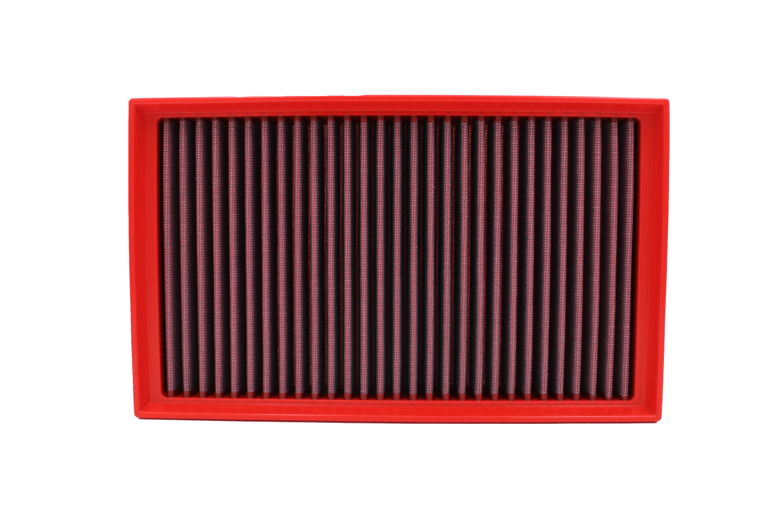 BMC FB756/20 red cotton replacement panel air filter, face-on view