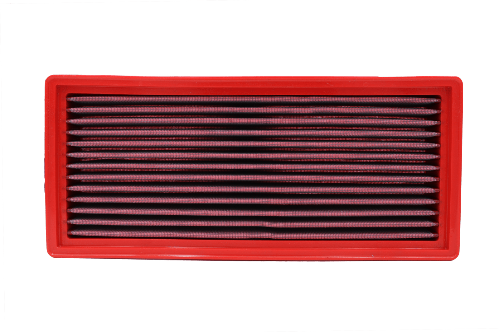 BMC FB812/01 red cotton replacement panel air filter, face-on view