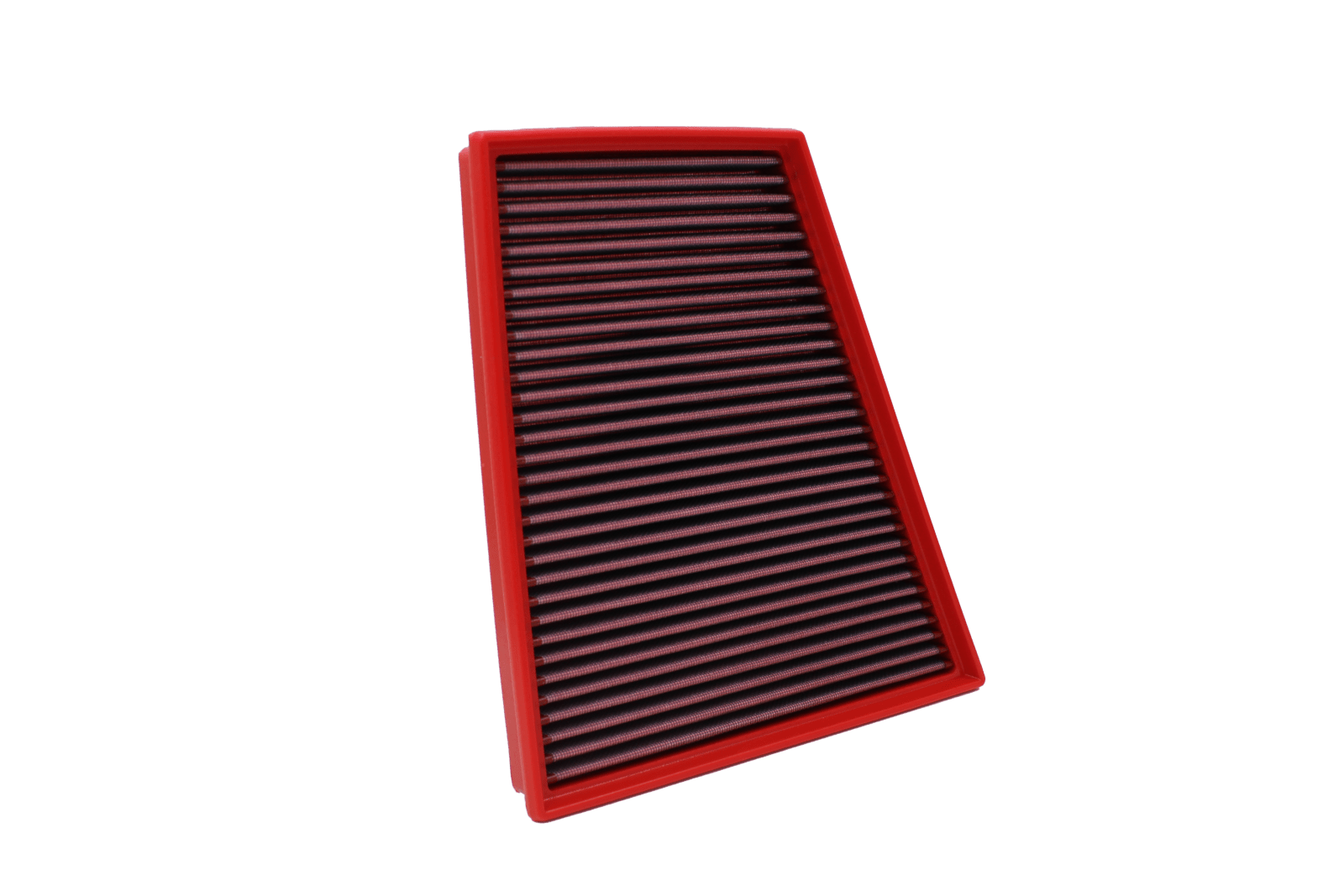 BMC FB926/20 red cotton replacement panel air filter, upright face view