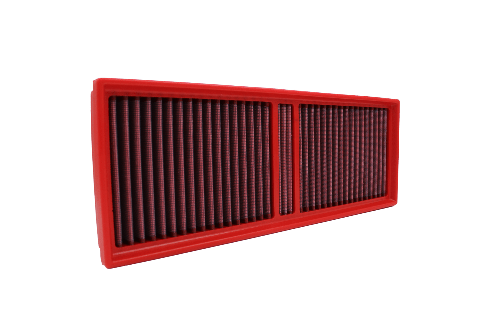 BMC FB939/20 red cotton replacement panel air filter, upright face view