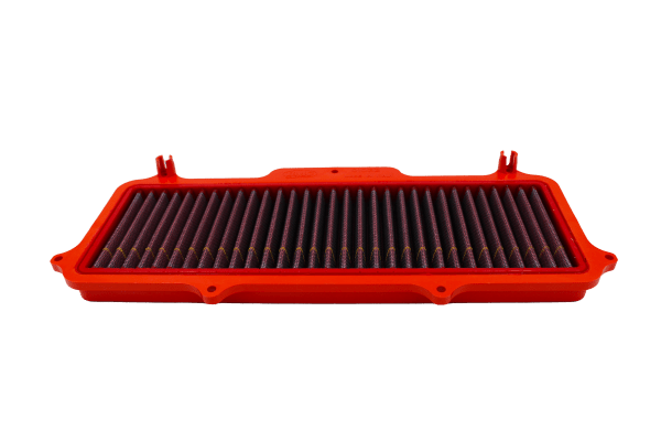 BMC FM01032 washable motorcycle air filter – low front-edge view