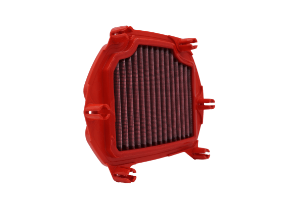 BMC FM01042 washable motorcycle air filter – low front-edge view