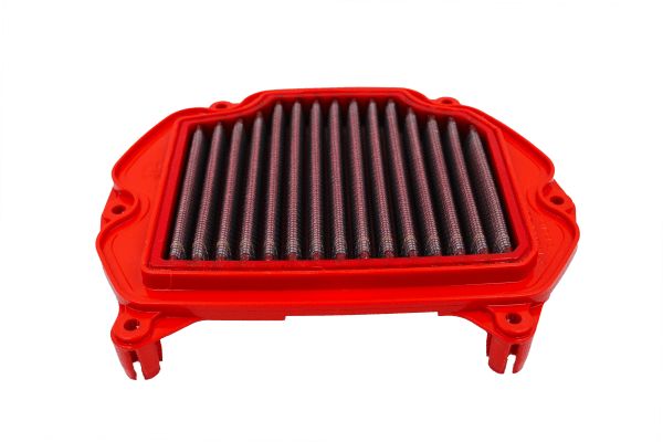 BMC FM01042RACE Race motorcycle air filter – low front-edge view
