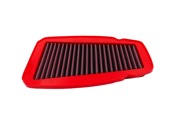 BMC FM01057 washable motorcycle air filter – low front-edge view