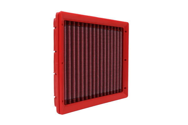 BMC FM01077 washable motorcycle air filter – low front-edge view