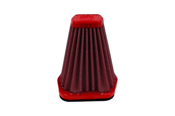 BMC FM01085 washable motorcycle air filter – upright pleated-side view