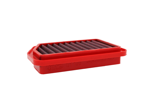 BMC FM01155 washable motorcycle air filter – low front-edge view