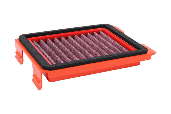 BMC FM01157 washable motorcycle air filter – low front-edge view