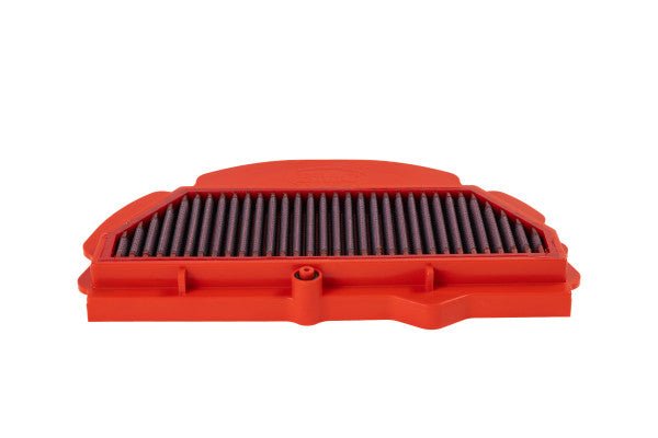 BMC FM300/04 washable motorcycle air filter – low front-edge view