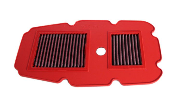 BMC FM389/04 washable motorcycle air filter – straight-on dual-panel filter view