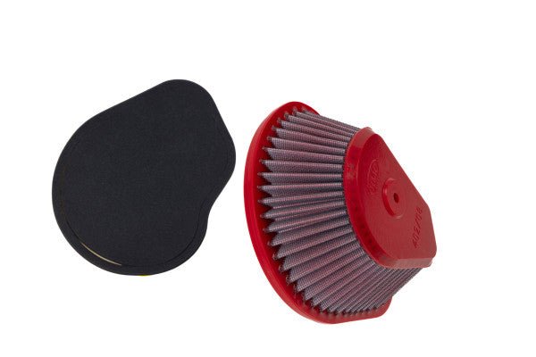 BMC FM402/08 washable motorcycle air filter – filter and foam prefilter outlet view