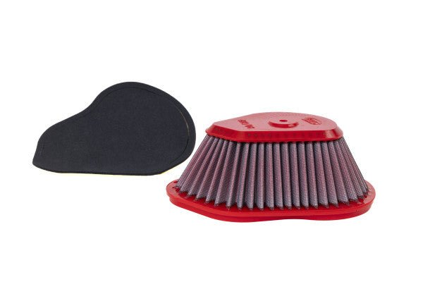 BMC FM402/08 washable motorcycle air filter – filter and foam prefilter front view