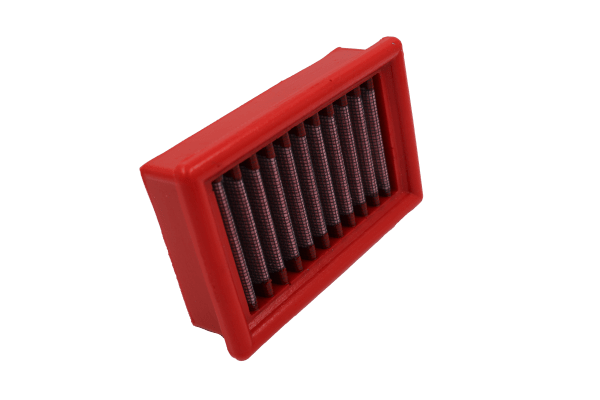 BMC FM413/01 washable red cotton motorcycle air filter for BMW F650/G650, Husqvarna TR650 and Moto Guzzi V7/V9 applications - product view 2