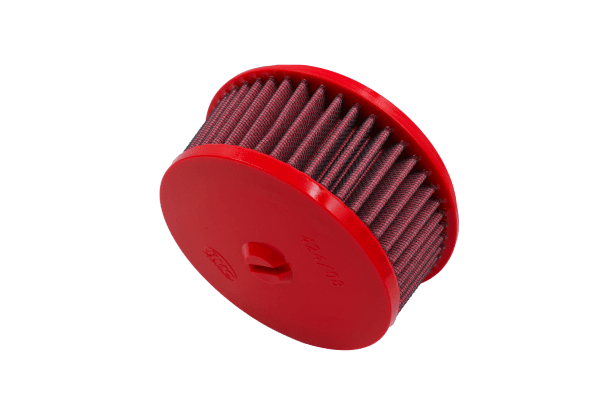 BMC FM424/08 washable motorcycle air filter – angled outlet-cap view