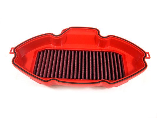 BMC FM717/04 washable motorcycle air filter – straight-on curved filter-face view